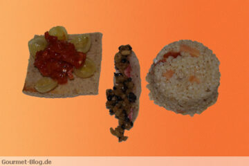 Rotbarbe mit Reis und Bottarga