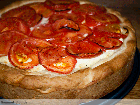 Frischkäsekuchen mit Tomaten - herzhafter - leckerer Kuchen