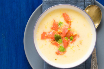 Kartoffelsuppe mit Lachseinlage