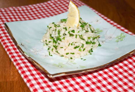 Risotto mit Schnittlauch und Parmesan