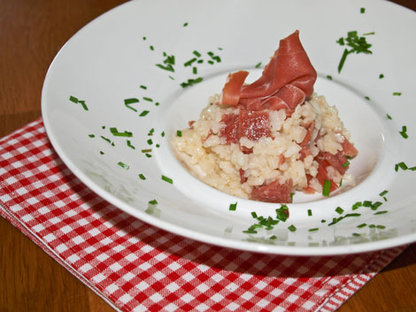 Risotto mit Parmaschinken