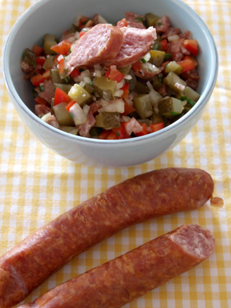 Rezept: Landjäger-Salat mit Schnittlauch