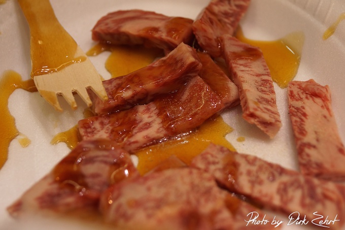 Kobe Rindfleisch roh mariniert zu Essen