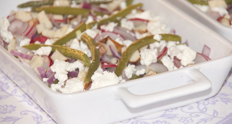 Bohnenpfanne mit Ziegenkäse