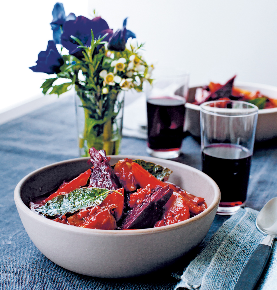 Rote-Bete-Bourguignon mit Lorbeer