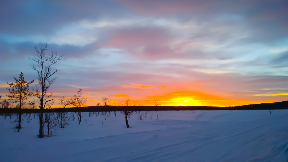 Sonnenuntergänge im Winter