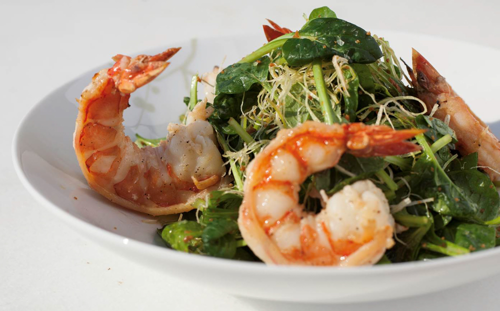 Spinach Salad Prawns