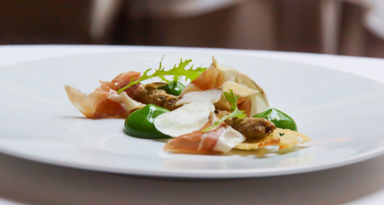 Le Chapon Fin Restaurant - Steinpilze, Olivenölbrot und Pata Negra