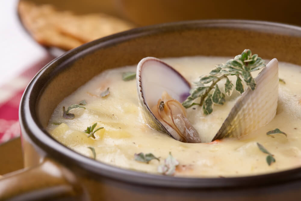Clam Chowder - Schmackhafte Muschelsuppe auf amerikanische Art