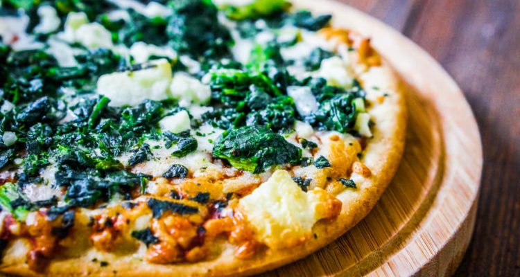 Spinat-Pizza im Winter