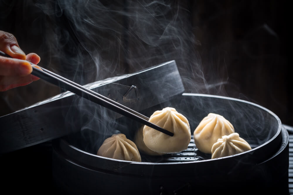 Chinesische Dumplings Streetfood