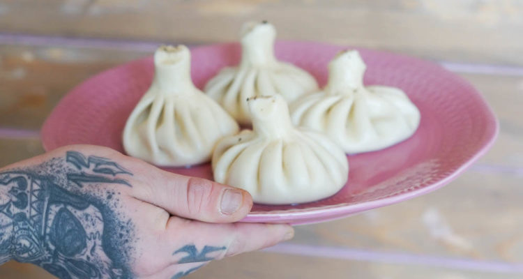 Chinkali mit Shrimps, Schwein oder Rinderfüllung