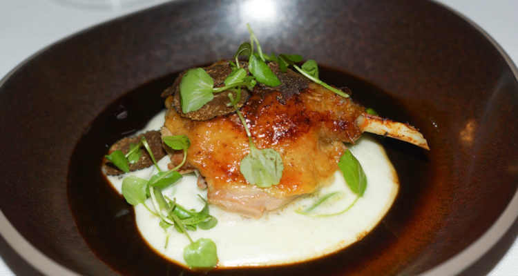 Restaurant ENTE Wiesbaden - Entenkeule, Selleriecreme, Rosenkohl, Trüffeljus