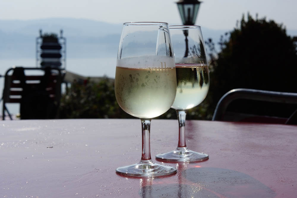 Vully Weißwein genießen bei Traumwetter