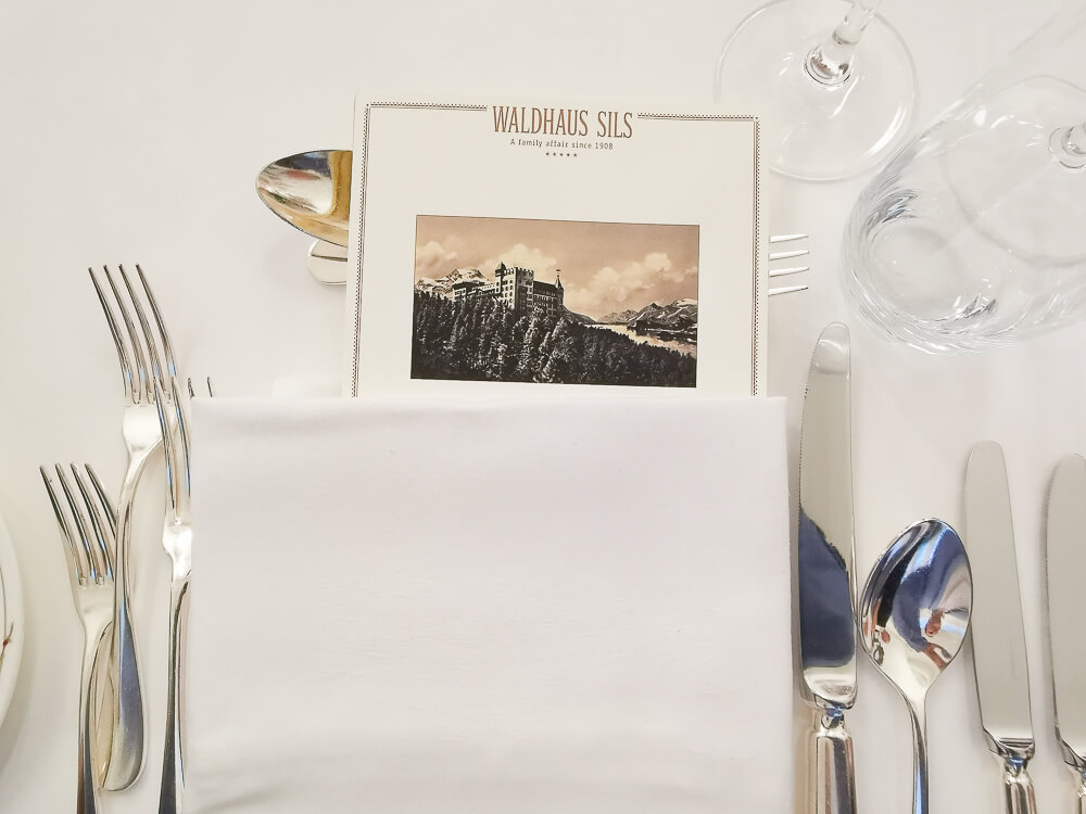 Waldhaus Sils Chefs Table - Menükarte des Abends