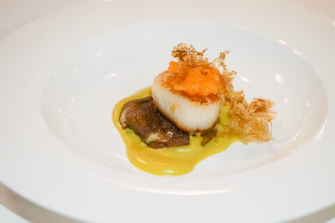 Cristina Bowerman, St. Moritz Gourmet Festival - Grilled scallops, white fish eggs, dashi, Mushroom