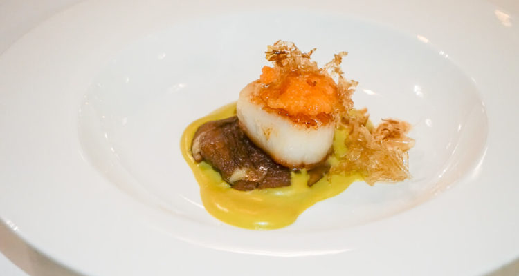 Cristina Bowerman, St. Moritz Gourmet Festival - Grilled scallops, white fish eggs, dashi, Mushroom