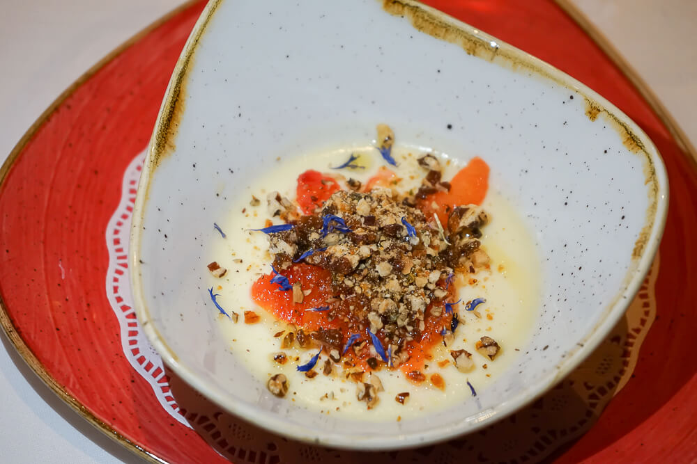 Kamilla Seidler, St. Moritz Gourmet Festival, Waldhaus Sils - Blutorangen Pudding & Pekannuss 2