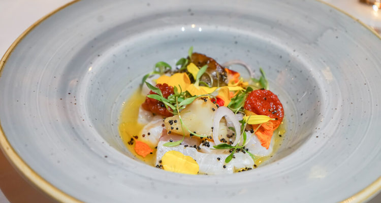 Kamilla Seidler, St. Moritz Gourmet Festival, Waldhaus Sils - Ceviche vom Zander, Koriander, Tomate