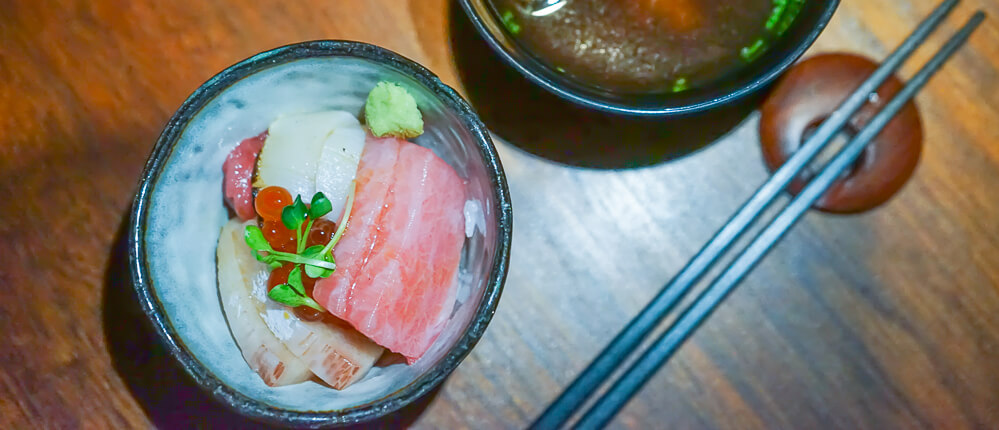 Zenkichi Restaurant Berlin - Sashimi, Reis und Misosuppe