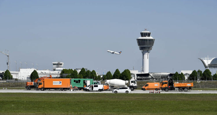 Flughafen München - Startbahn Wechsel wegen Baumaßnahmen