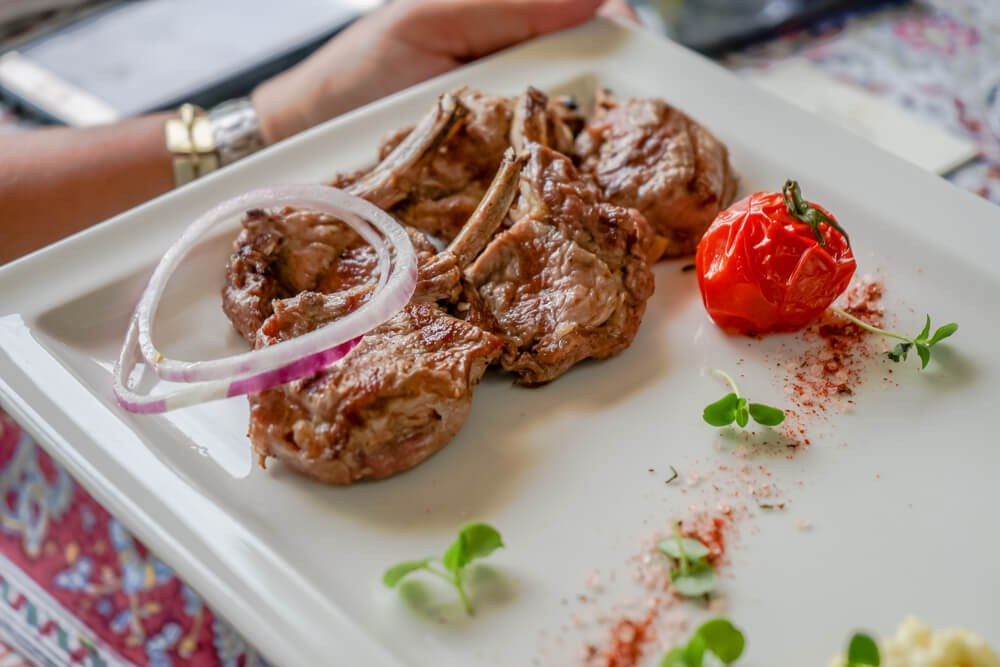 Vinotel Restaurant, Tiflis - Lamm vom Grill