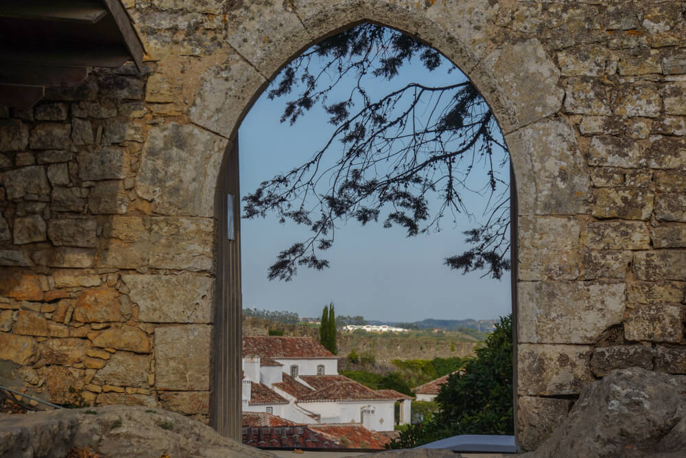 Óbidos, Portugal - Blick von der Stadtmauer nach Obidos