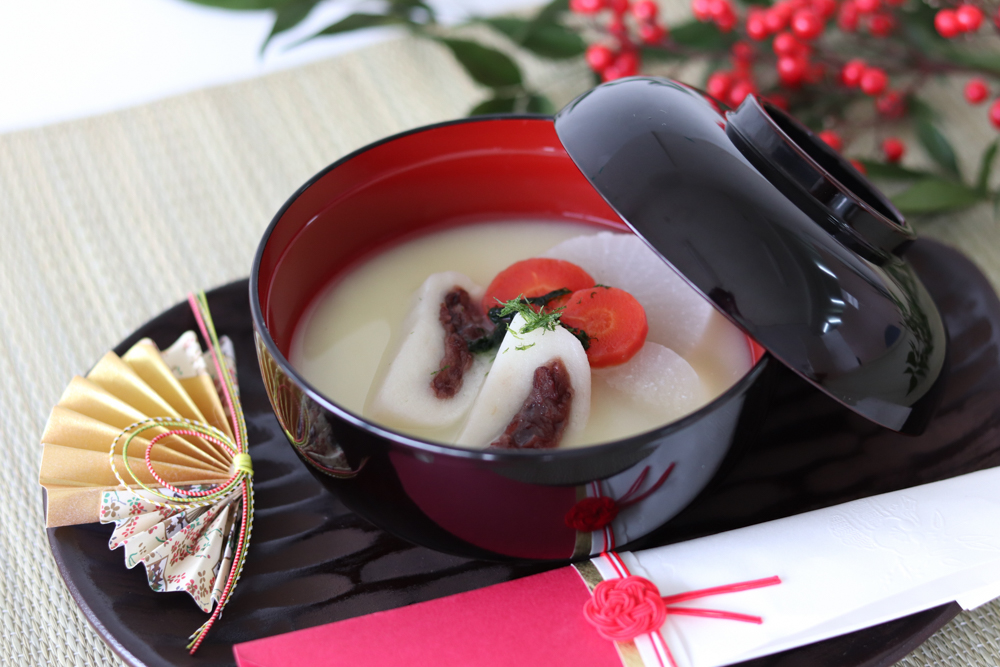 Suppe mit Rice Cakes, Miso