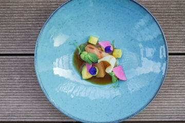 Aubergine Restaurant Starnberg - Gebeizter Hamachi mit Avocado, Rettich und Ponzu
