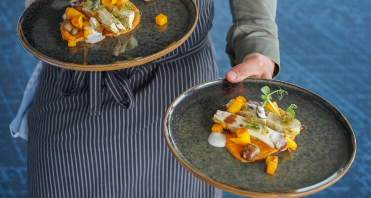 Aubergine Restaurant Starnberg - Zitronenhähnchen, Tomatenpolenta, Steinpilz, Kürbis3