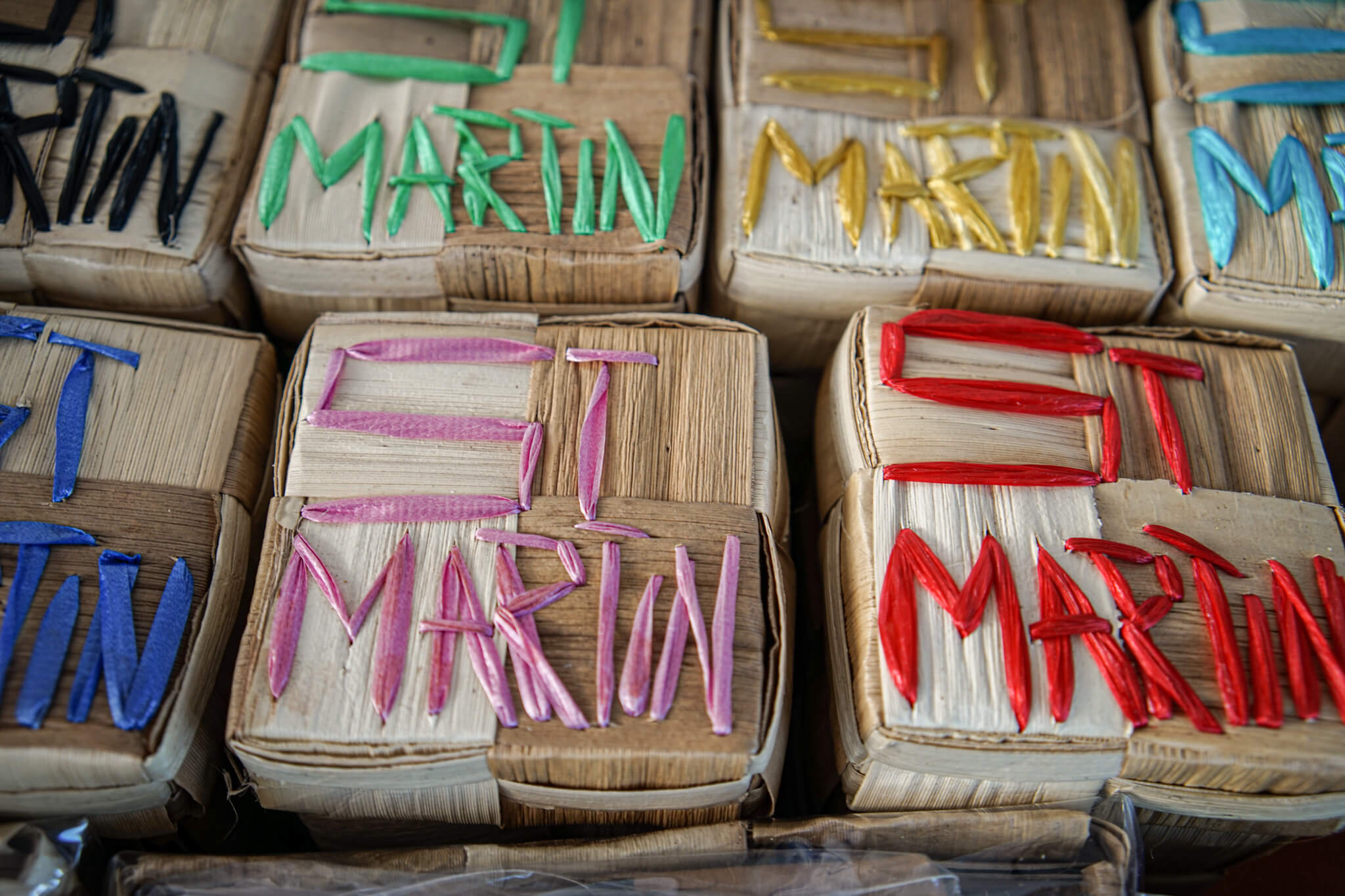 Markt in Marigot, Saint Martin - Gewürz Schachteln